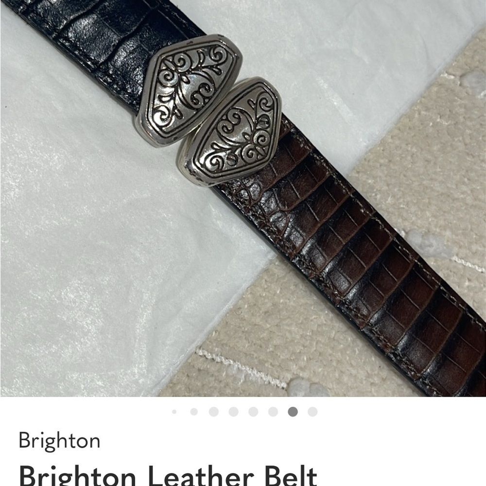 Women’s Brighton Black and Brown Leather Belt SZ M/L #32 40430